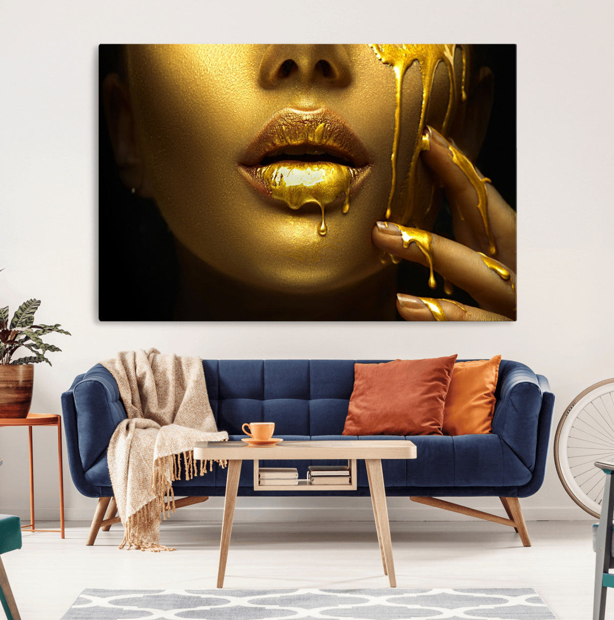 Gold and Women Wall Art Canvas Print