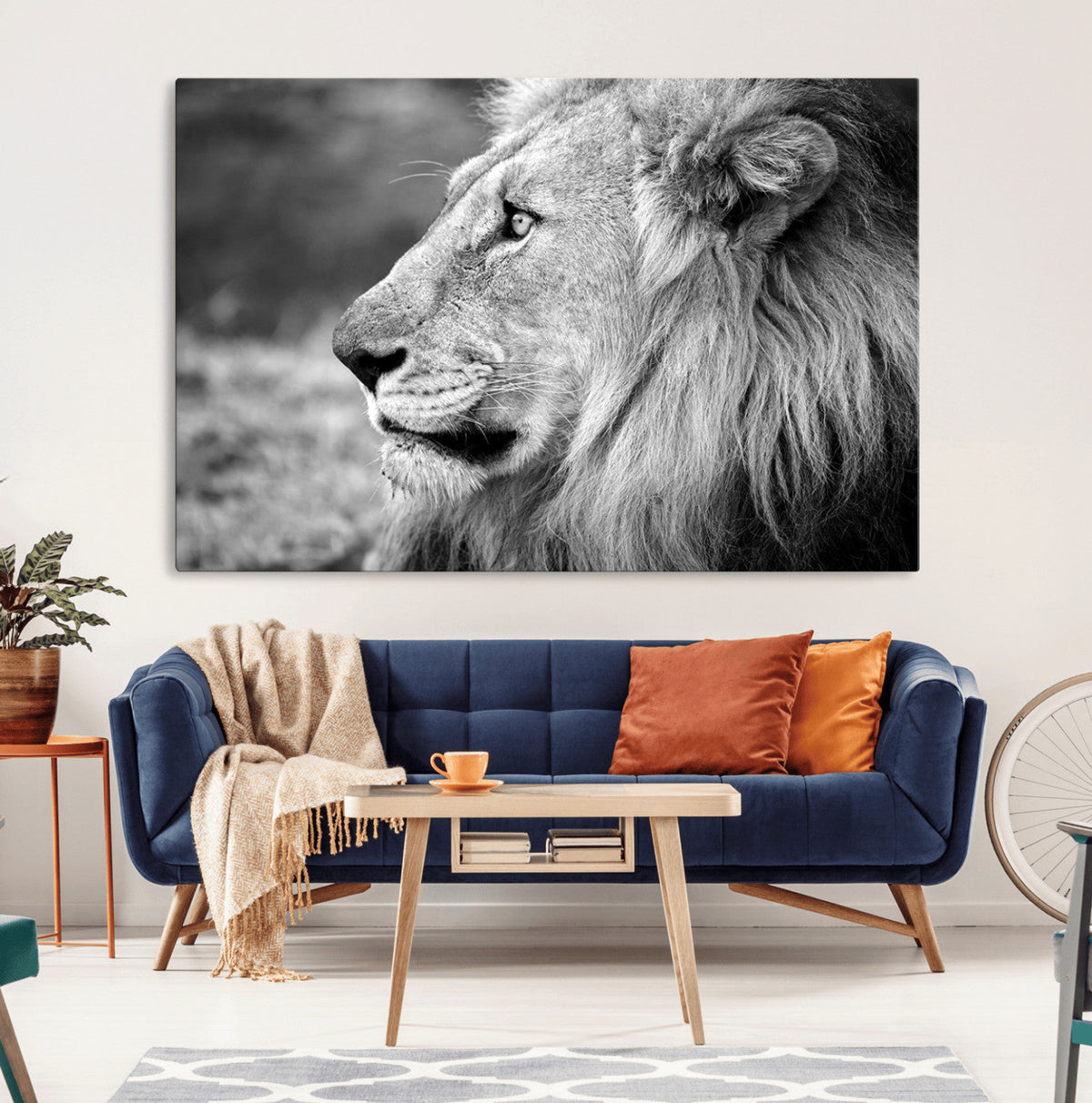 Lion Wall Art Canvas Print – Framed Majestic Wildlife