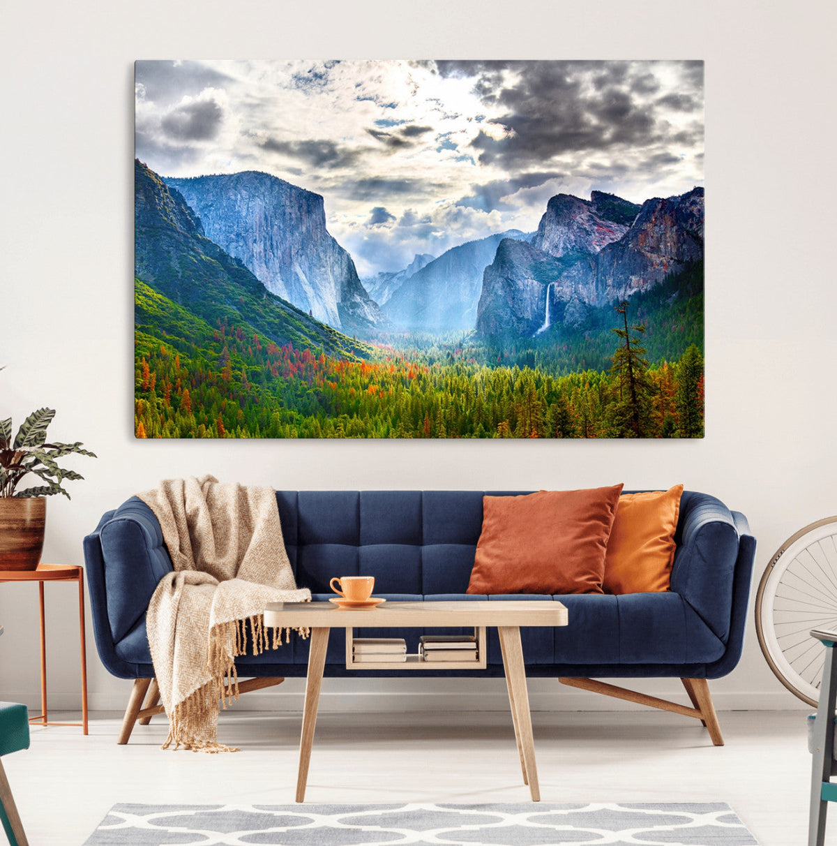 Yosemite Park Half Dome 3 Panel Canvas Print | Large Giclée