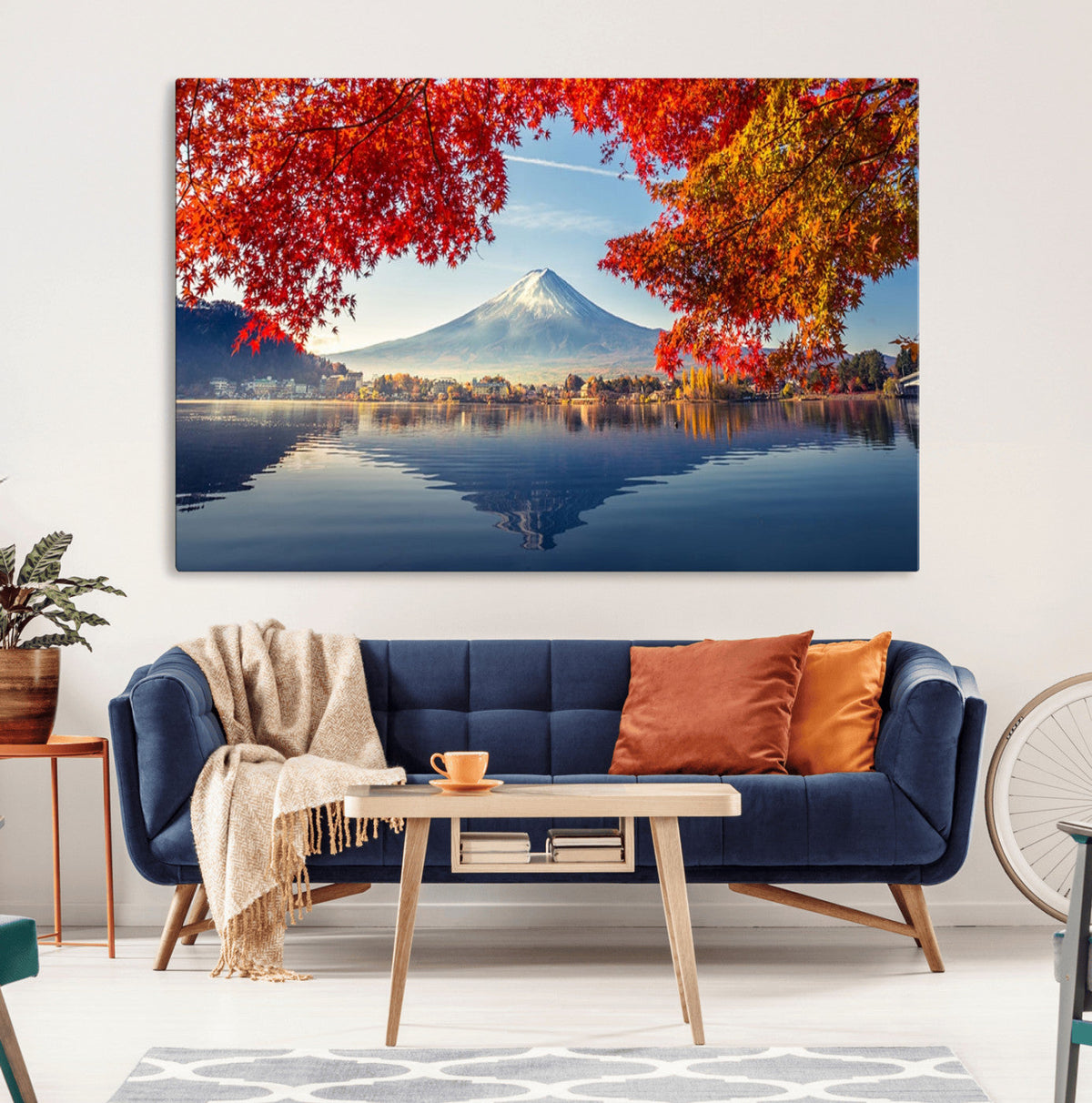 Mount Fuji Canvas Wall Art Japan Autumn Mountain Canvas