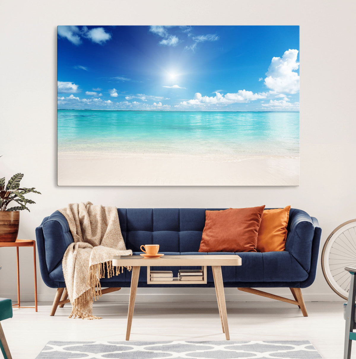 Blue Ocean Wall Art Canvas Print - Tranquil Ocean Paradise