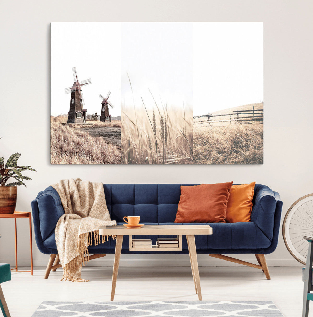 Farm Prints Set, Farmhouse Wall Art Canvas, Country House