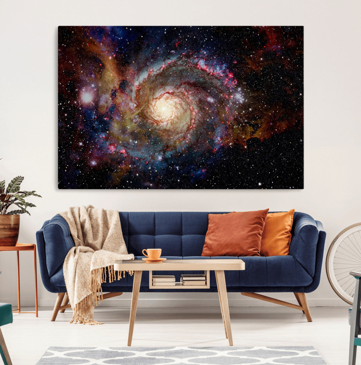 Nebula and Galaxies in Space Wall Art Canvas Print, Spiral