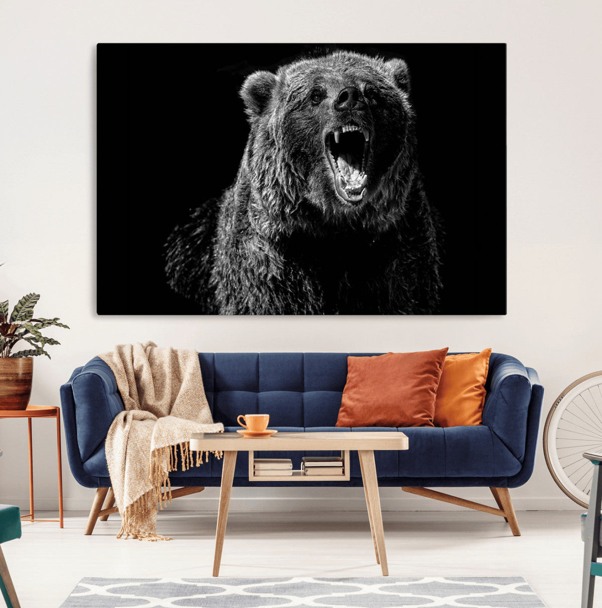 Bear Canvas Print | Wildlife Wall Art for Cabin Decor |
