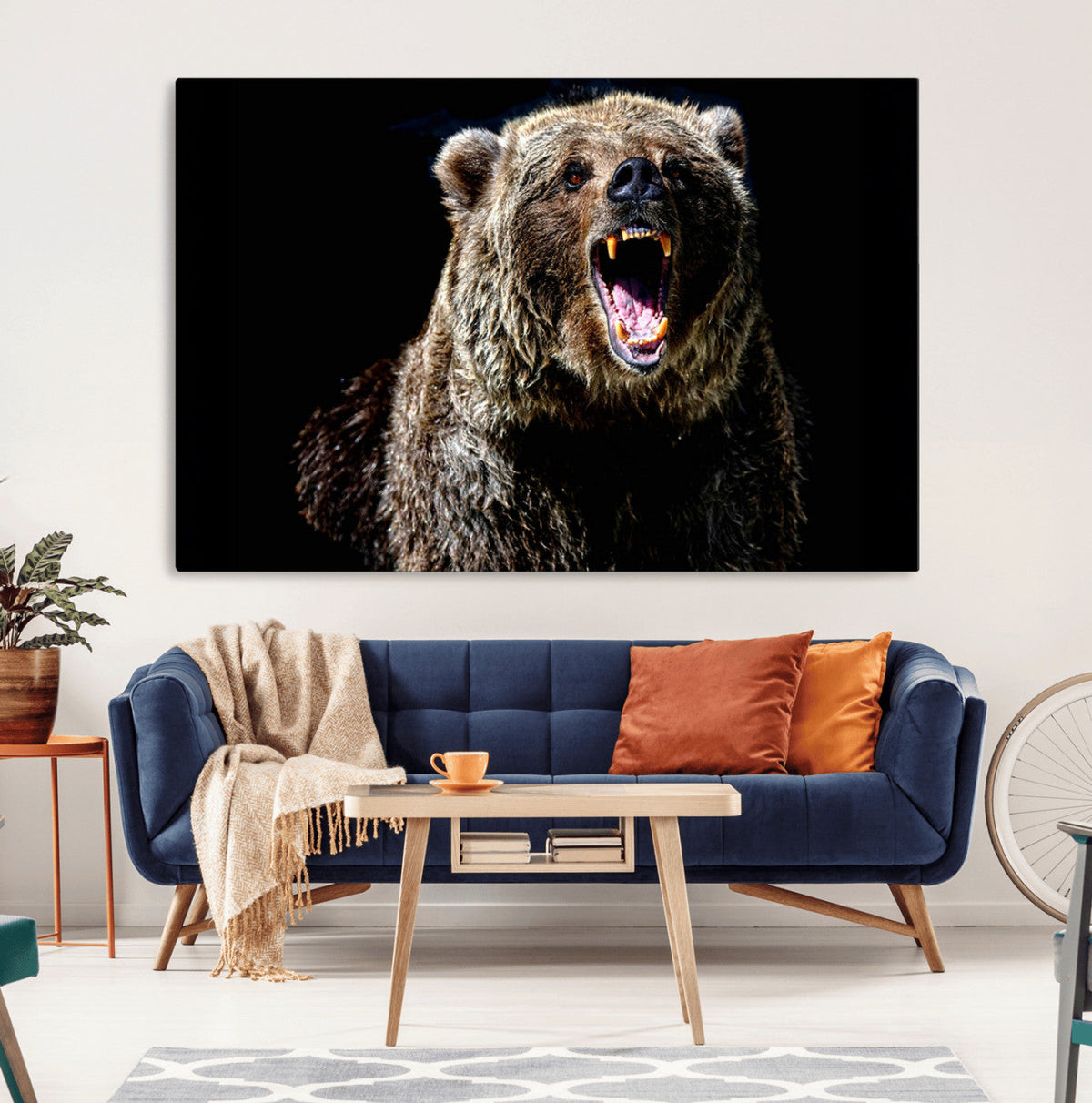 Grizzly Bear Canvas Print | Wildlife Wall Art for Cabin