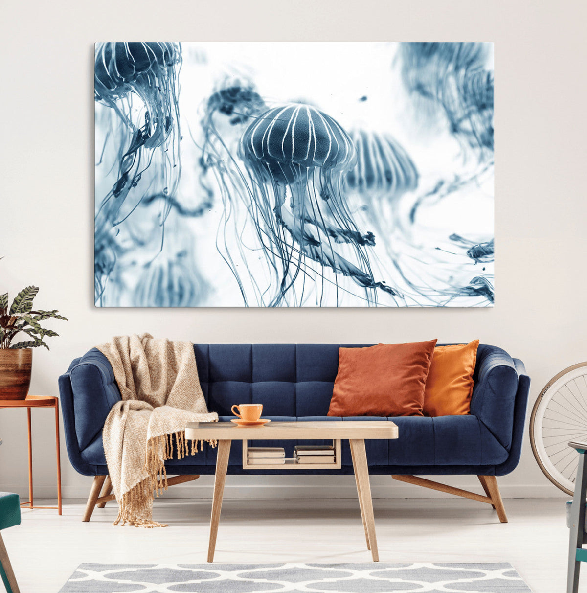 Abstract Jellyfish Canvas Print Wall Art