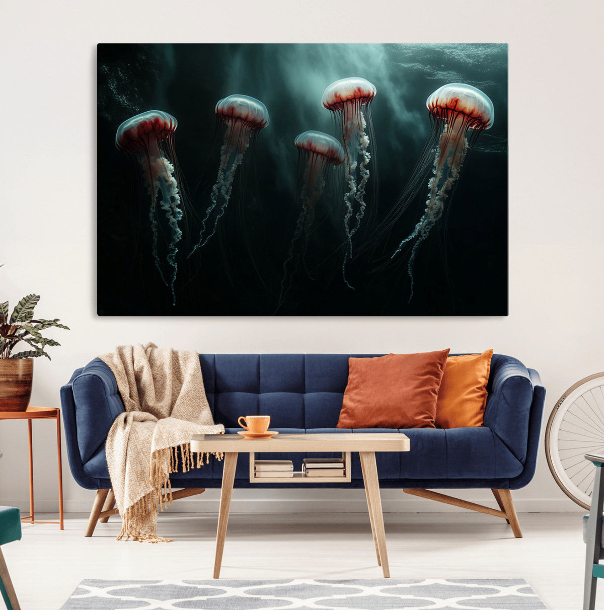 Abstract Jellyfish Wall Art Canvas Print
