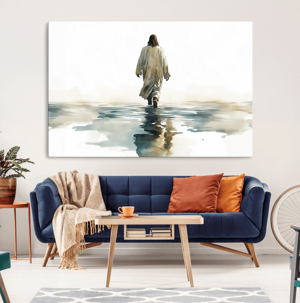 Abstract Jesus Wall Art Canvas Print, Christian Wall Art,