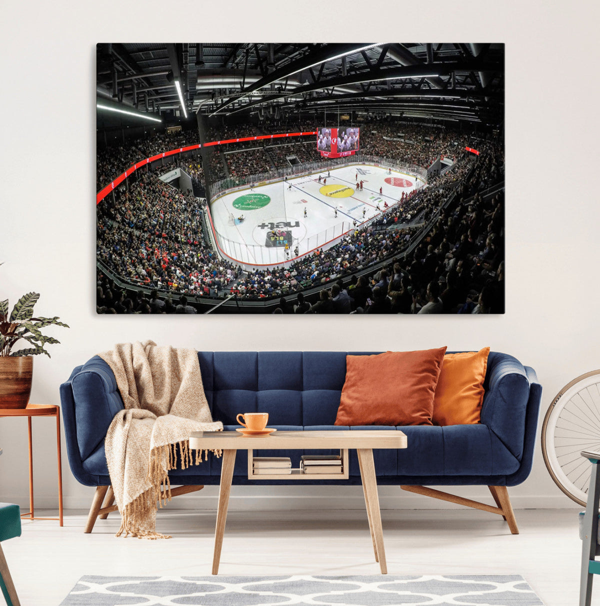 Vaudoise Lausanne Ice Hockey Arena Stadium Wall Art Canvas,