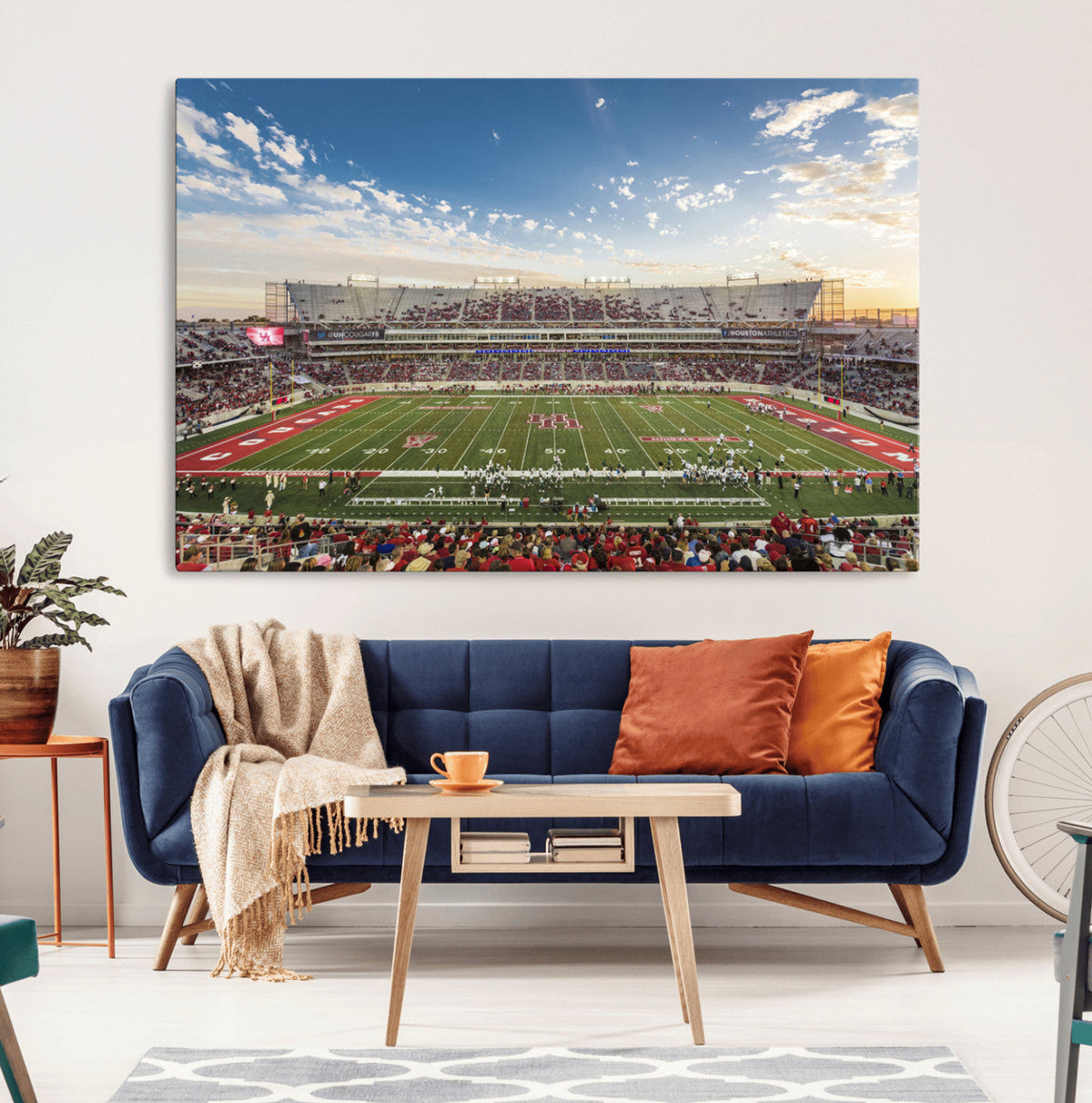 Framed Houston Cougars Football Team Print - Houston TDECU