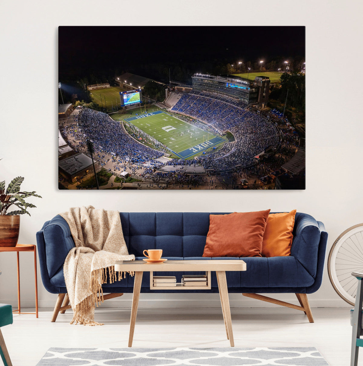 Duke University Blue Devils Football Print Canvas - Durham