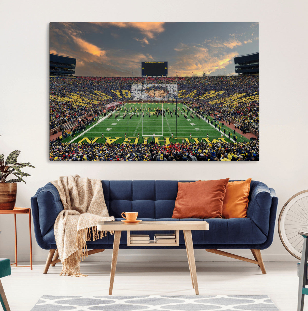 University of Michigan Wolverines Print Canvas, Football
