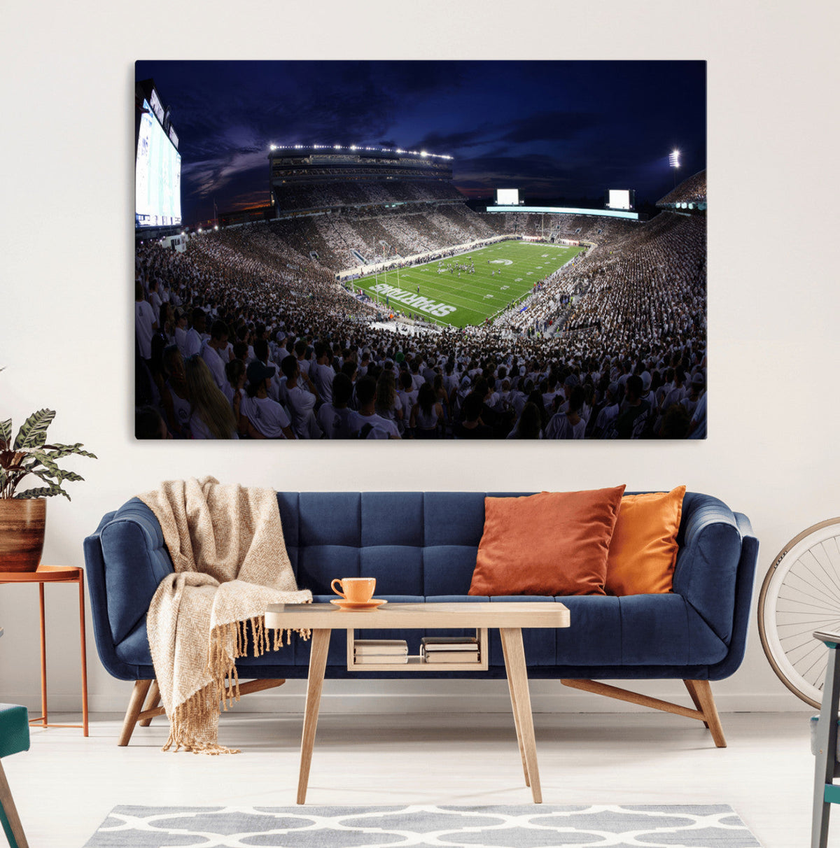 Michigan State Spartans Canvas, Framed Football Team Print -