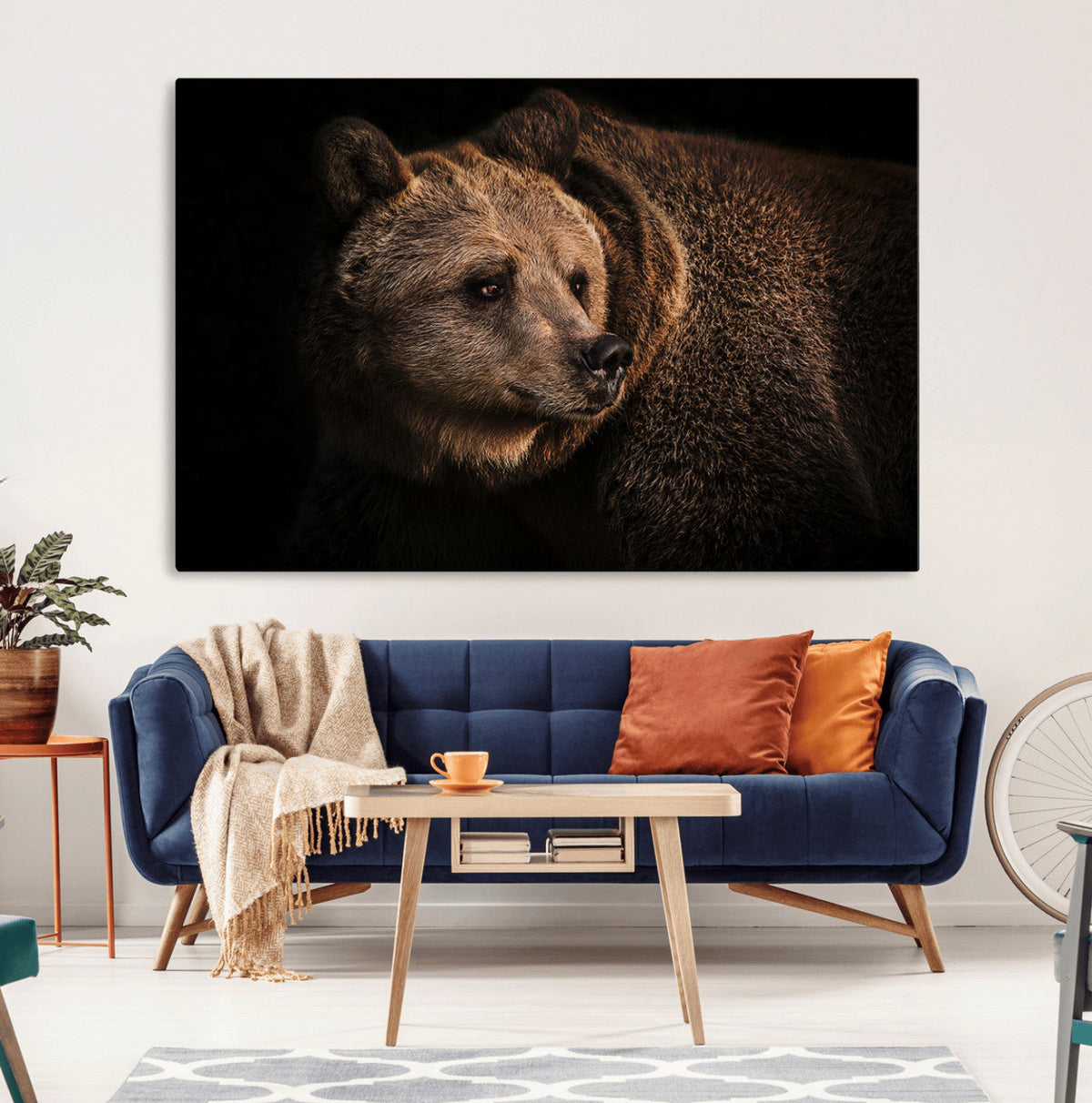 Wild Grizzly 399 Bear Canvas Wall Art Print, Bear Animal