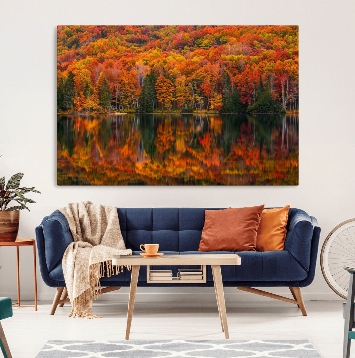Fall Foliage Wall Art - Autumn Reflection Canvas Print,