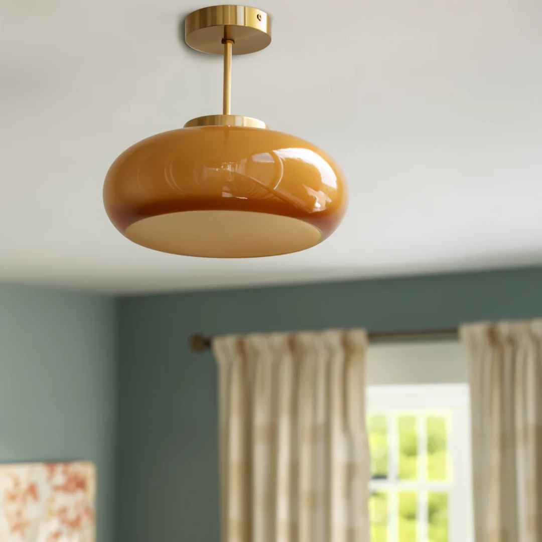 Vintage Glass LED Ceiling Light 12W Modern Minimalist Flush Mount