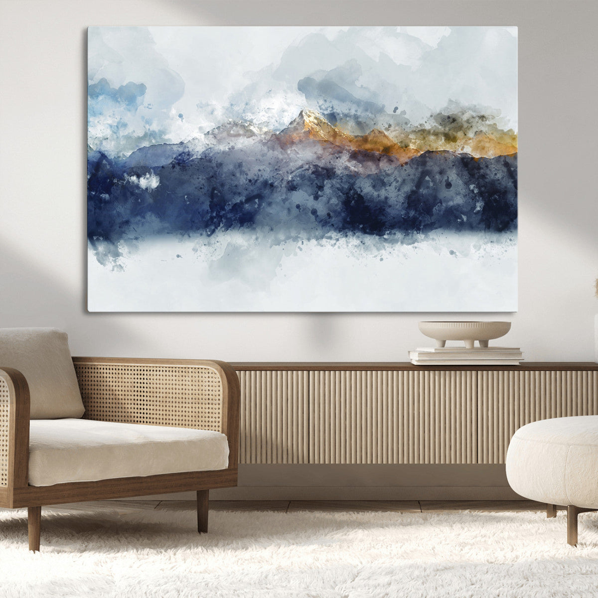 Abstract Mountain Range Art Canvas Print | 3 Panel