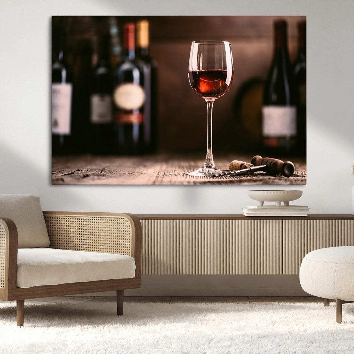 Red Wine and Bottle Canvas Print