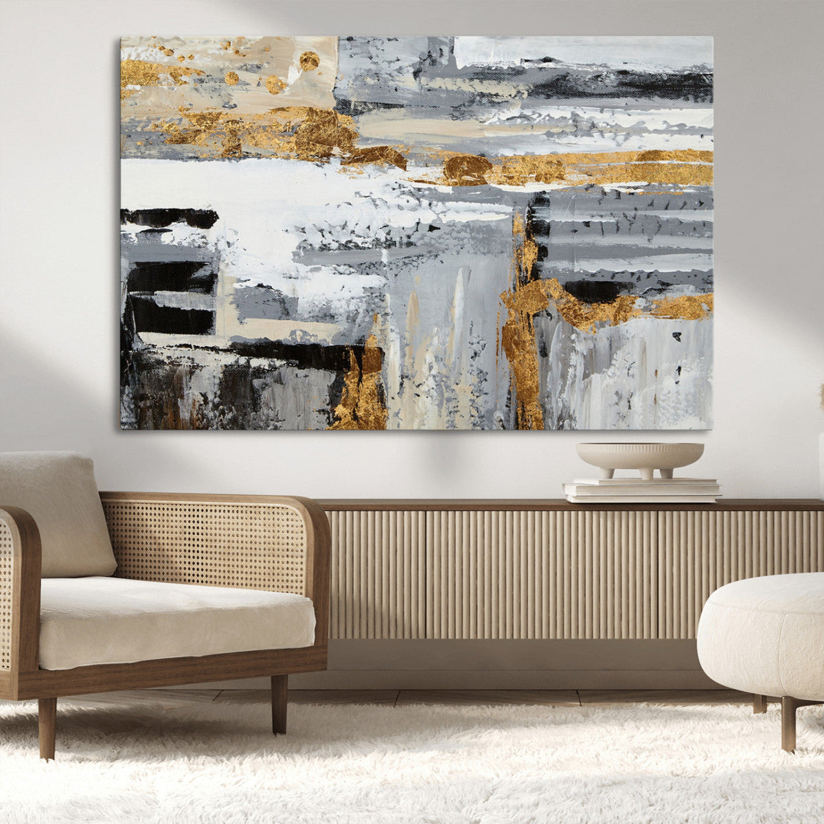 Abstract Painting Canvas Wall Art Print Paint Drip Art Brush