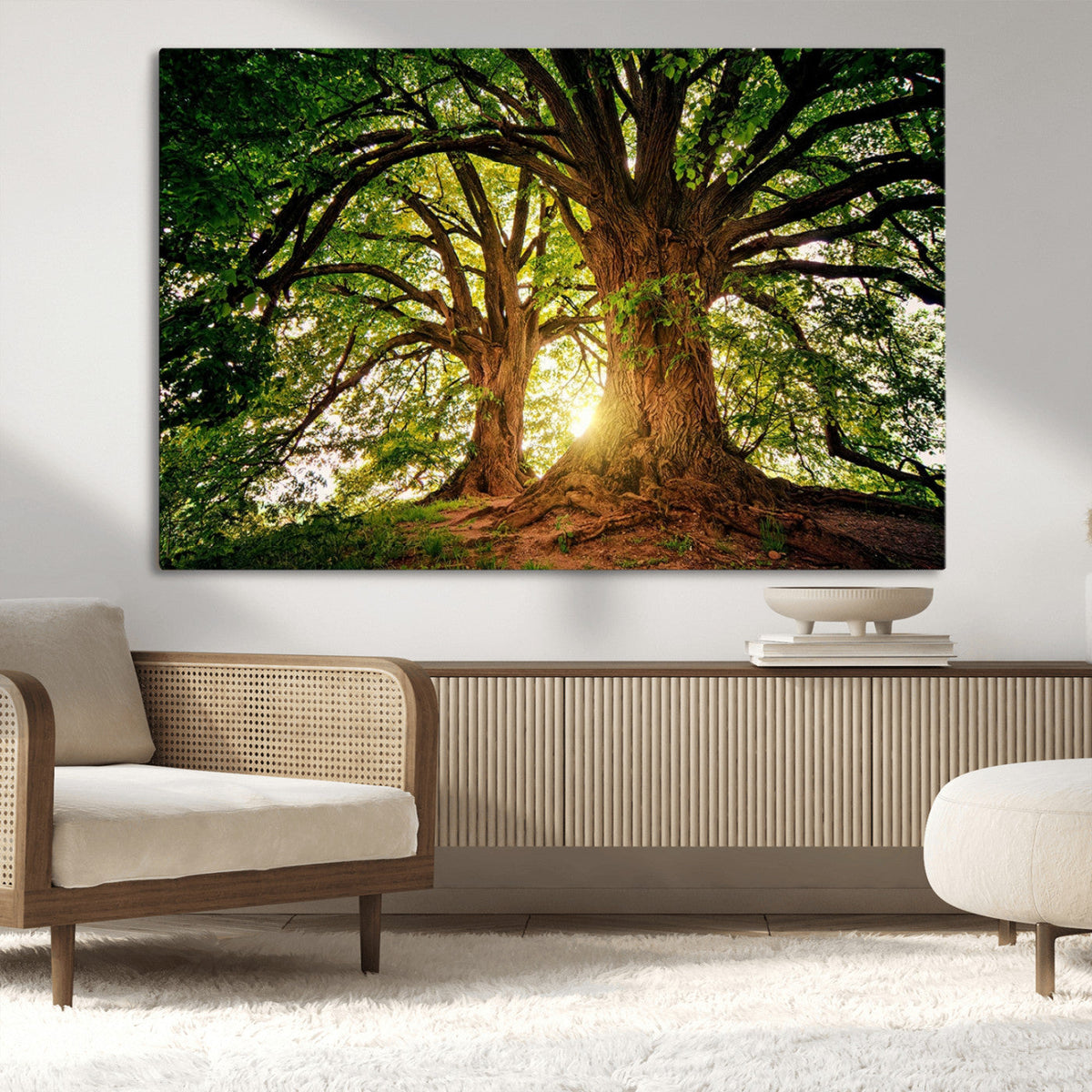 Majestic Ancient Tree Wall Art, NatureCanvas Print, Woodland