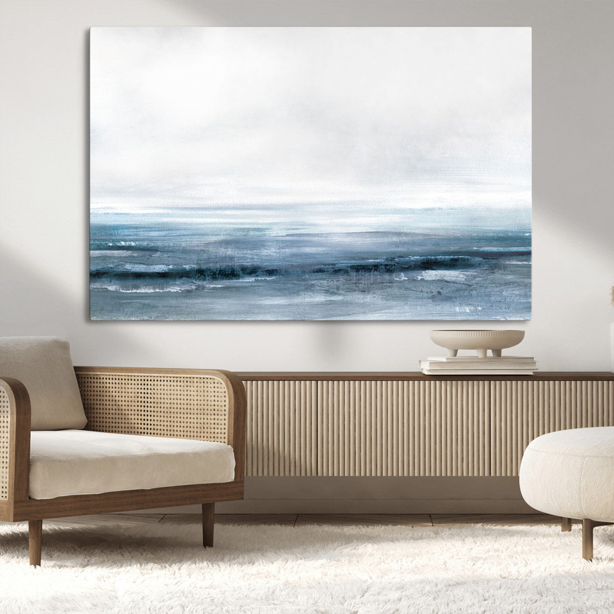 Blue Ocean Abstract Artwork Wall Art Canvas Print