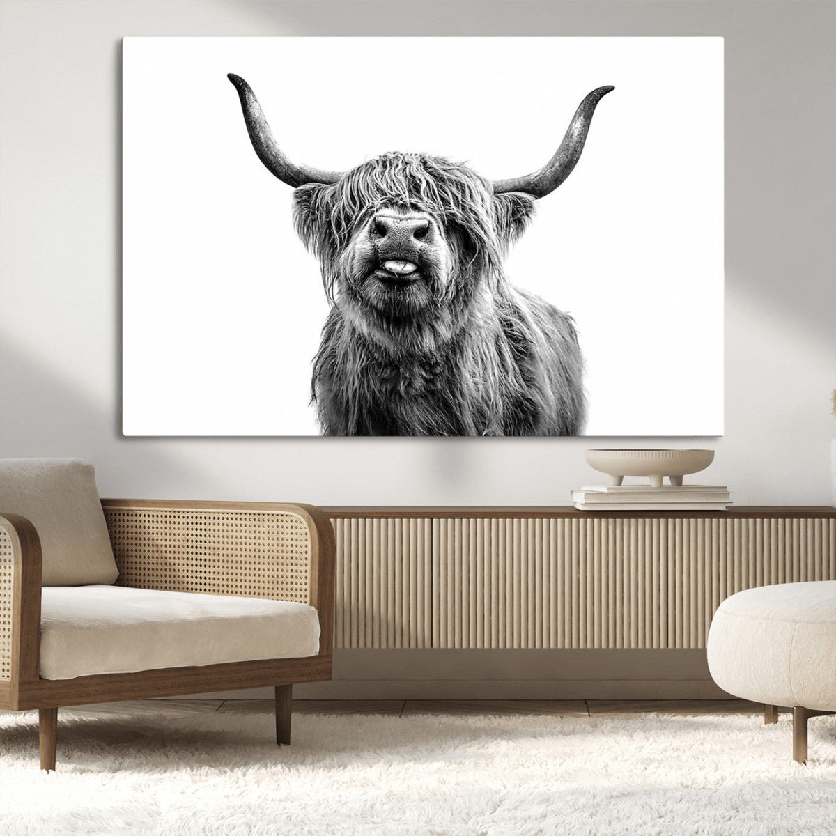Fanny Scottish Highland Cow Cattle Art Print Farmhouse Wall