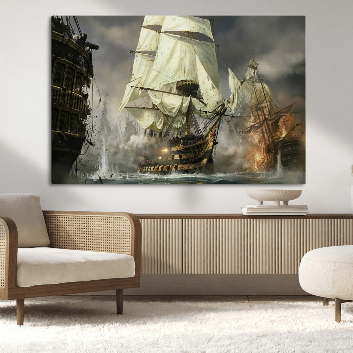 Pirate Ship War Wall Art Canvas Print