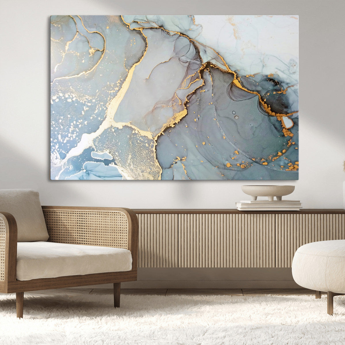 Large Abstract Marble Wall Art Canvas Print for Living Room