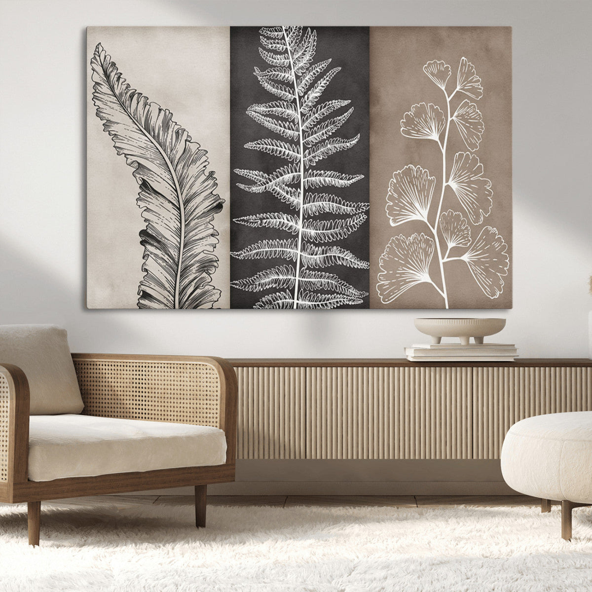 Minimalist Botanical Wall Art Canvas Print, Framed and Ready