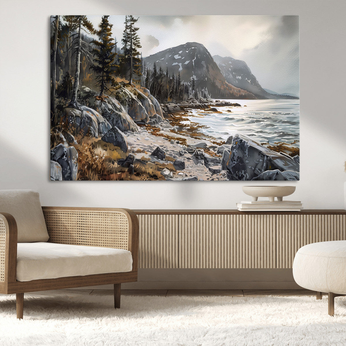 Serene Coastal View of Acadia National Park - Stunning