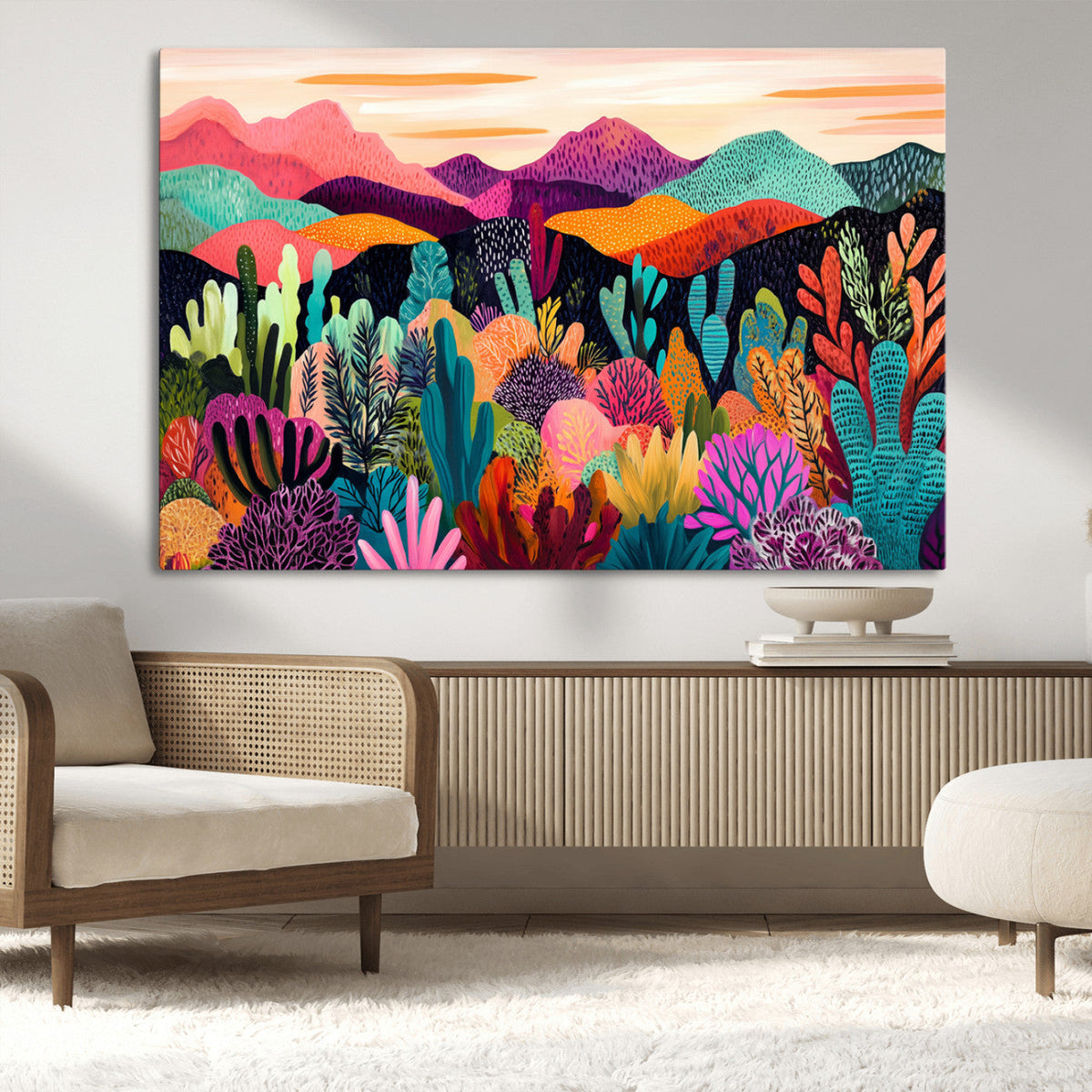 Abstract Kusama Print - Landscape Canvas Wall Art Print -