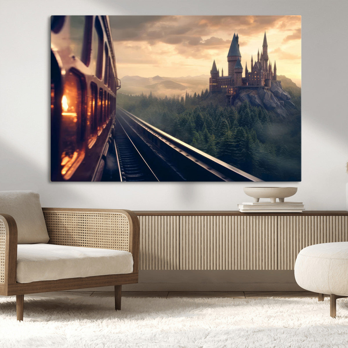 Harry Castle Wall Art Canvas Print, Wizard School Wall Art