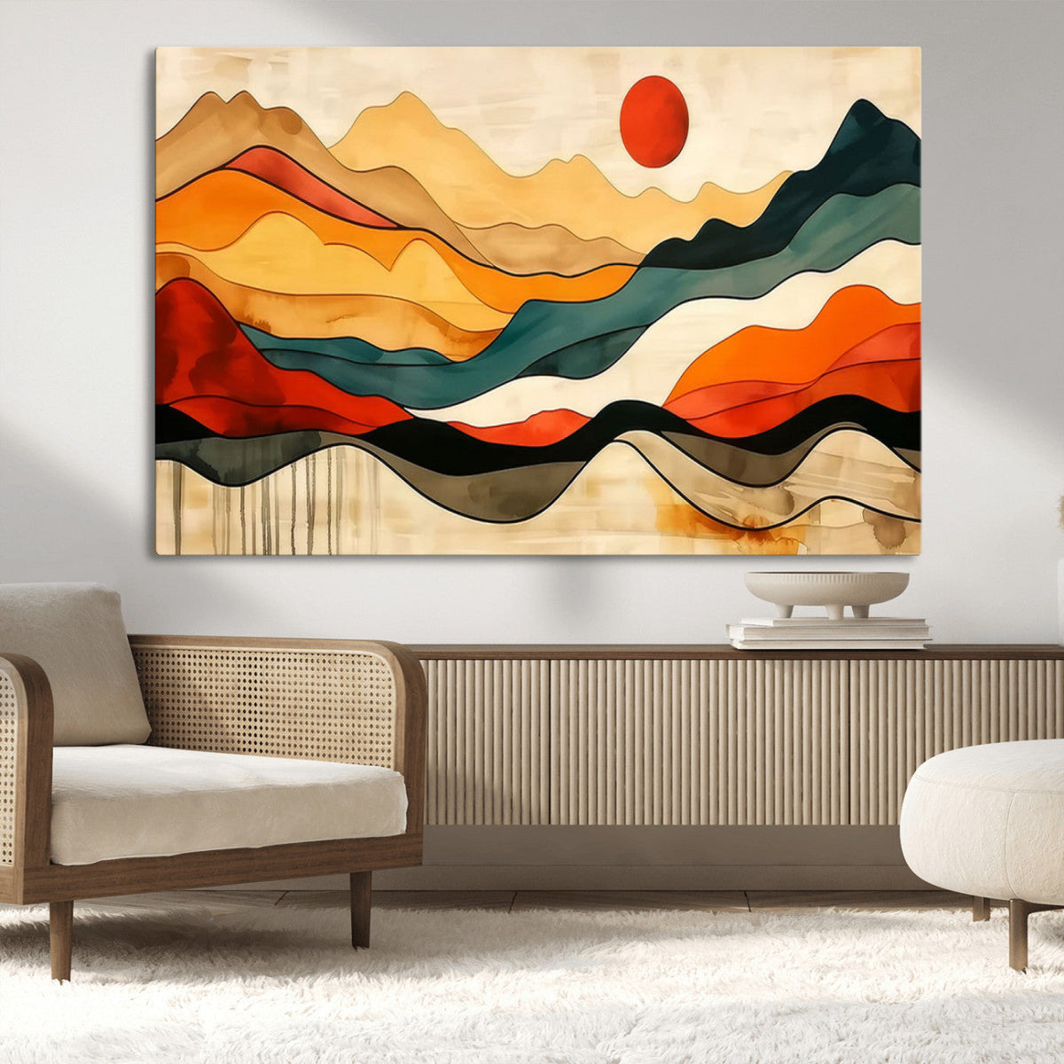 Mid Century Wall Art Print - Abstract Woodland Print -