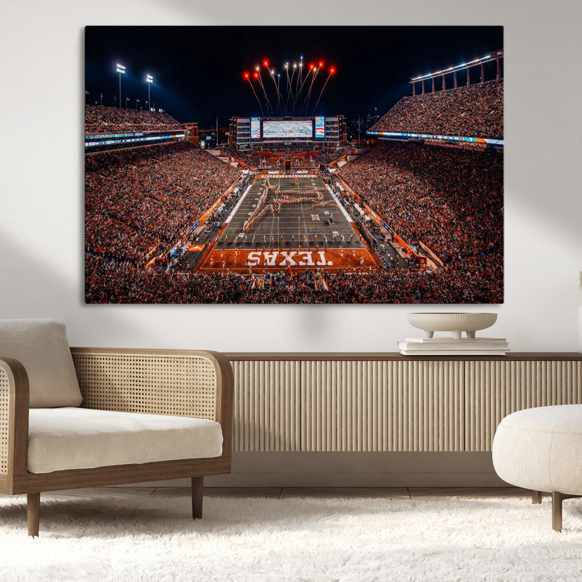 Texas Stadium Night Game Wall Art Canvas Print – Vibrant