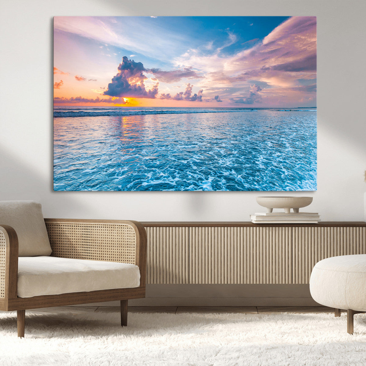 Ocean Sunset Canvas Wall Art Print – Tranquil Seascape