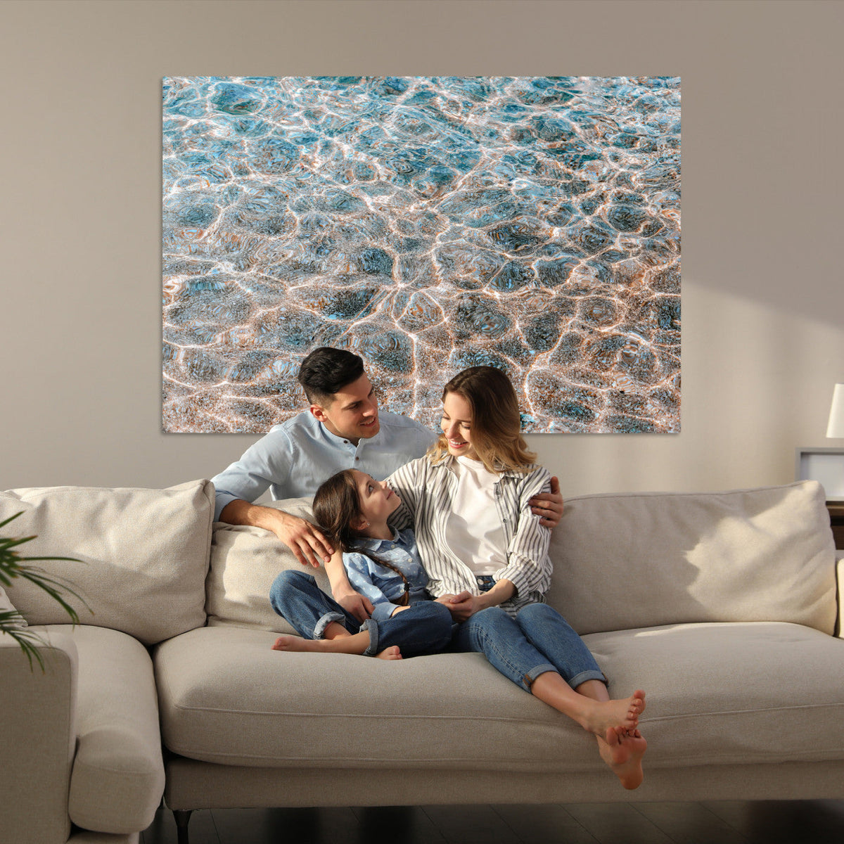 Clear Water Wall Art Canvas Print – Framed Sunlit Ocean
