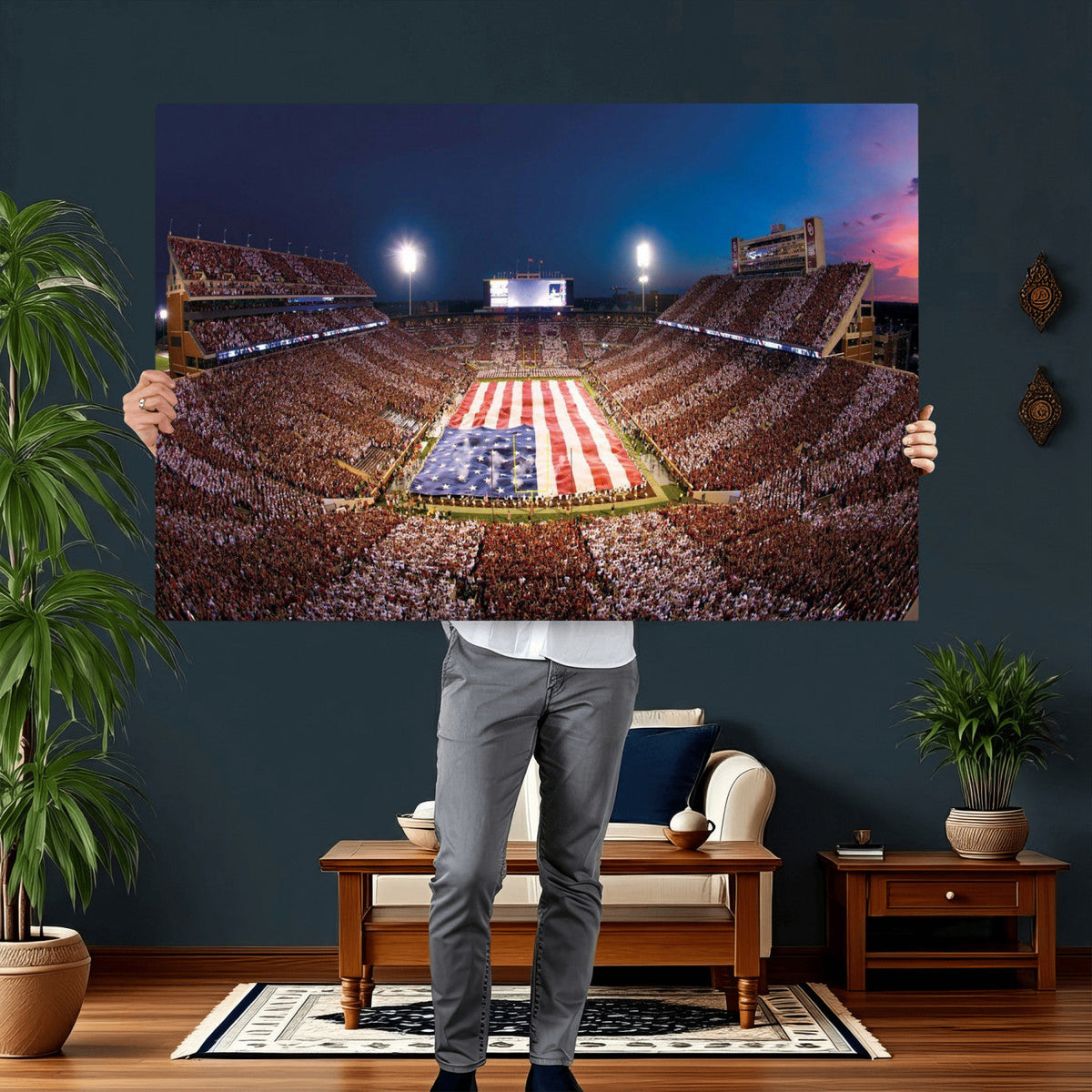 Oklahoma Memorial Stadium Wall Art Canvas Print – Oklahoma
