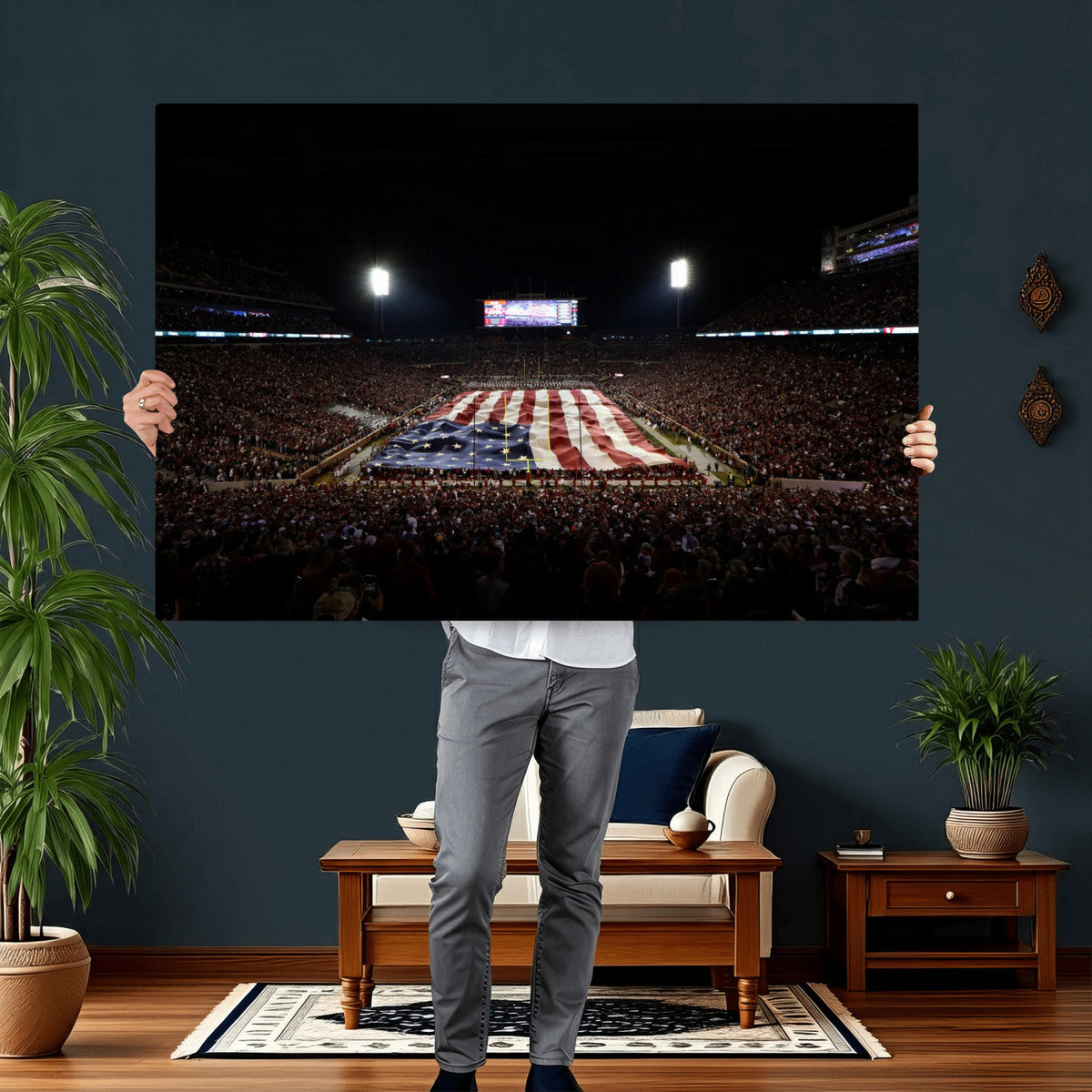 Oklahoma Memorial Stadium Wall Art Canvas Print – Oklahoma