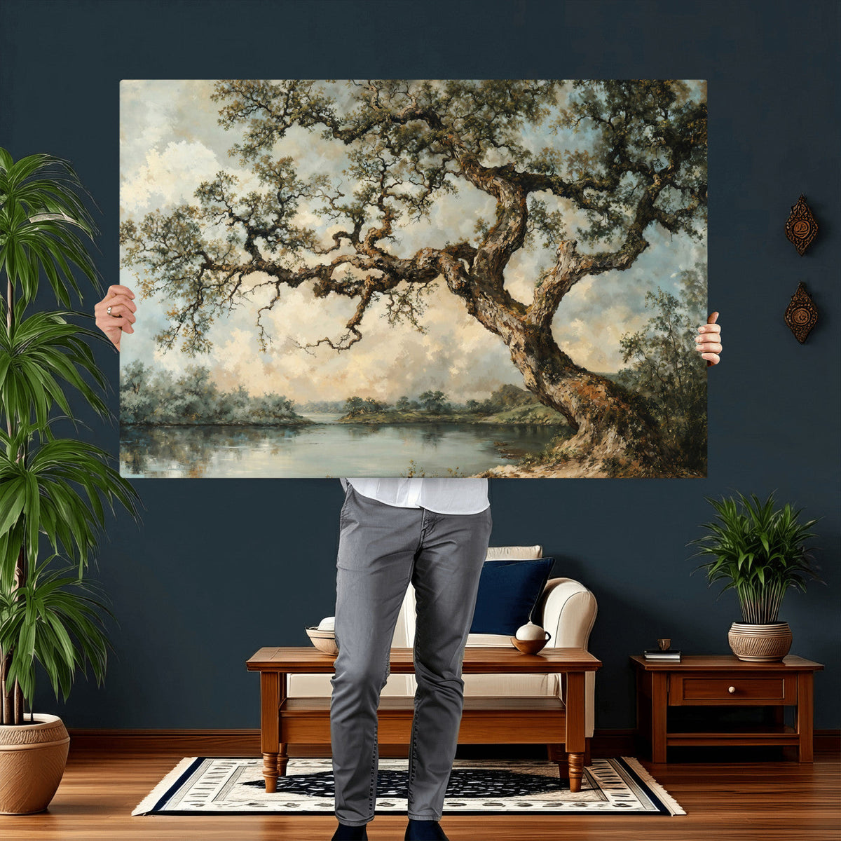 Old Oak Tree Canvas Wall Art, Turner Inspired Romantic