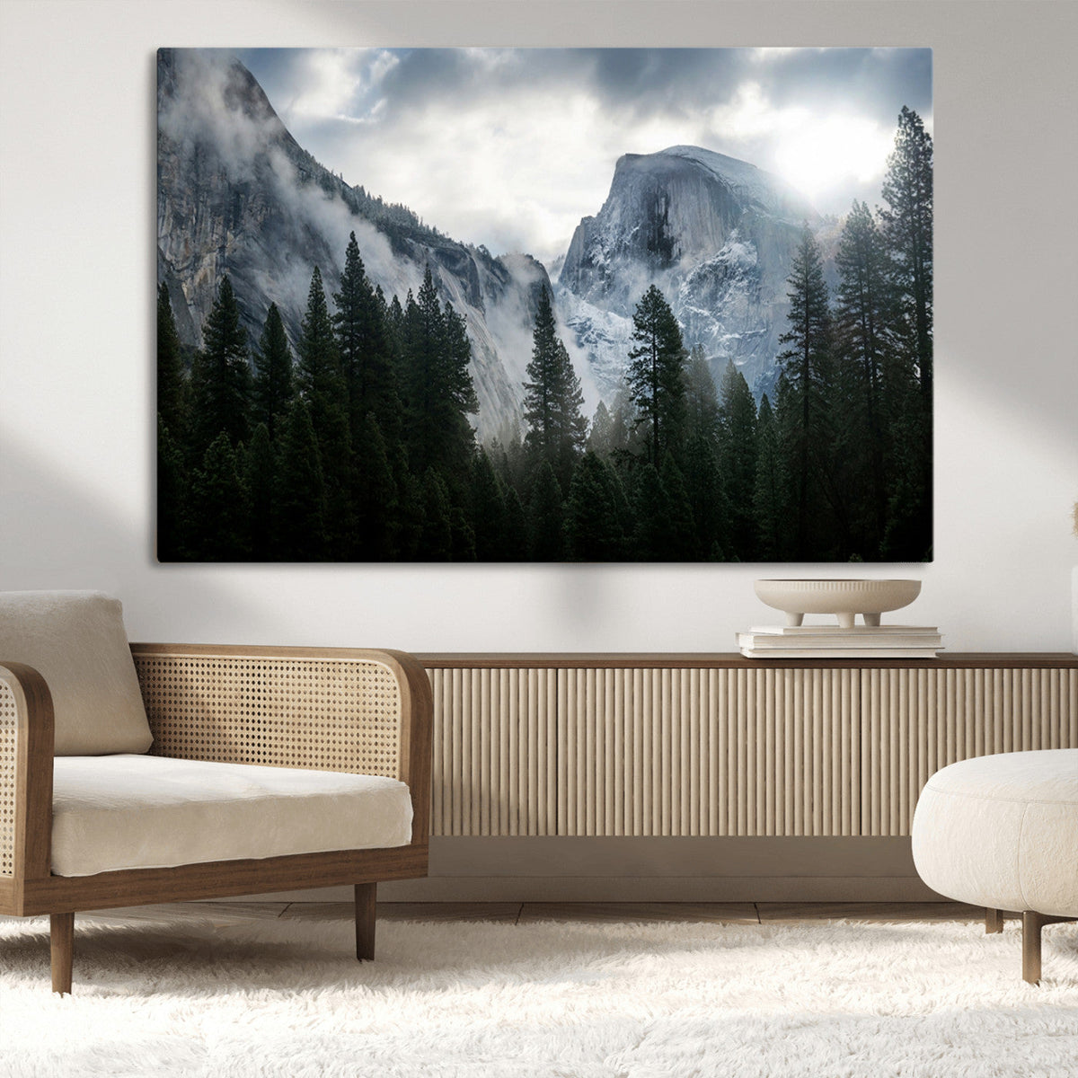 Yosemite National Park El Capitan Foggy Mountain Wall Art |