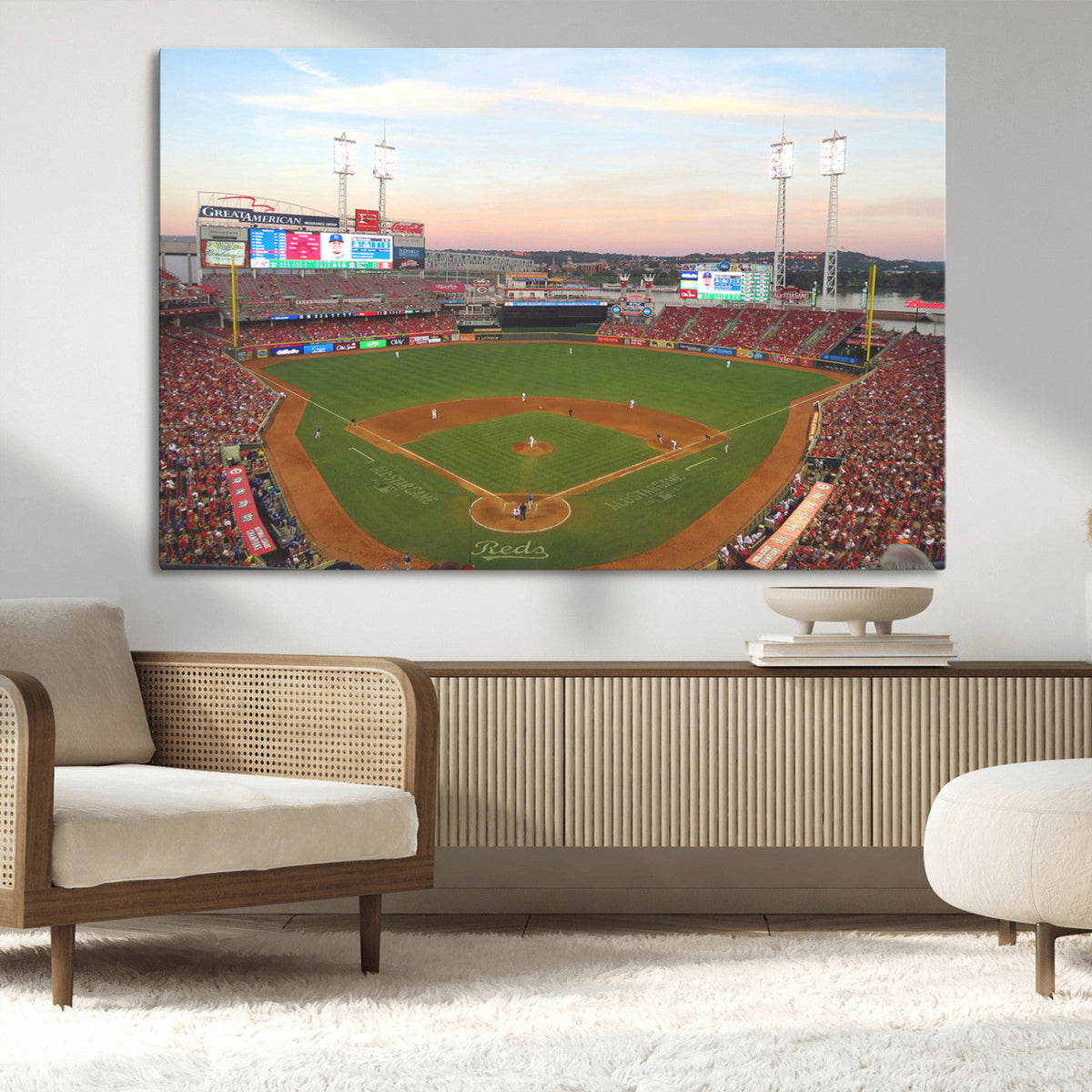 Cincinnati Reds Baseball Print Canvas- Cincinnati