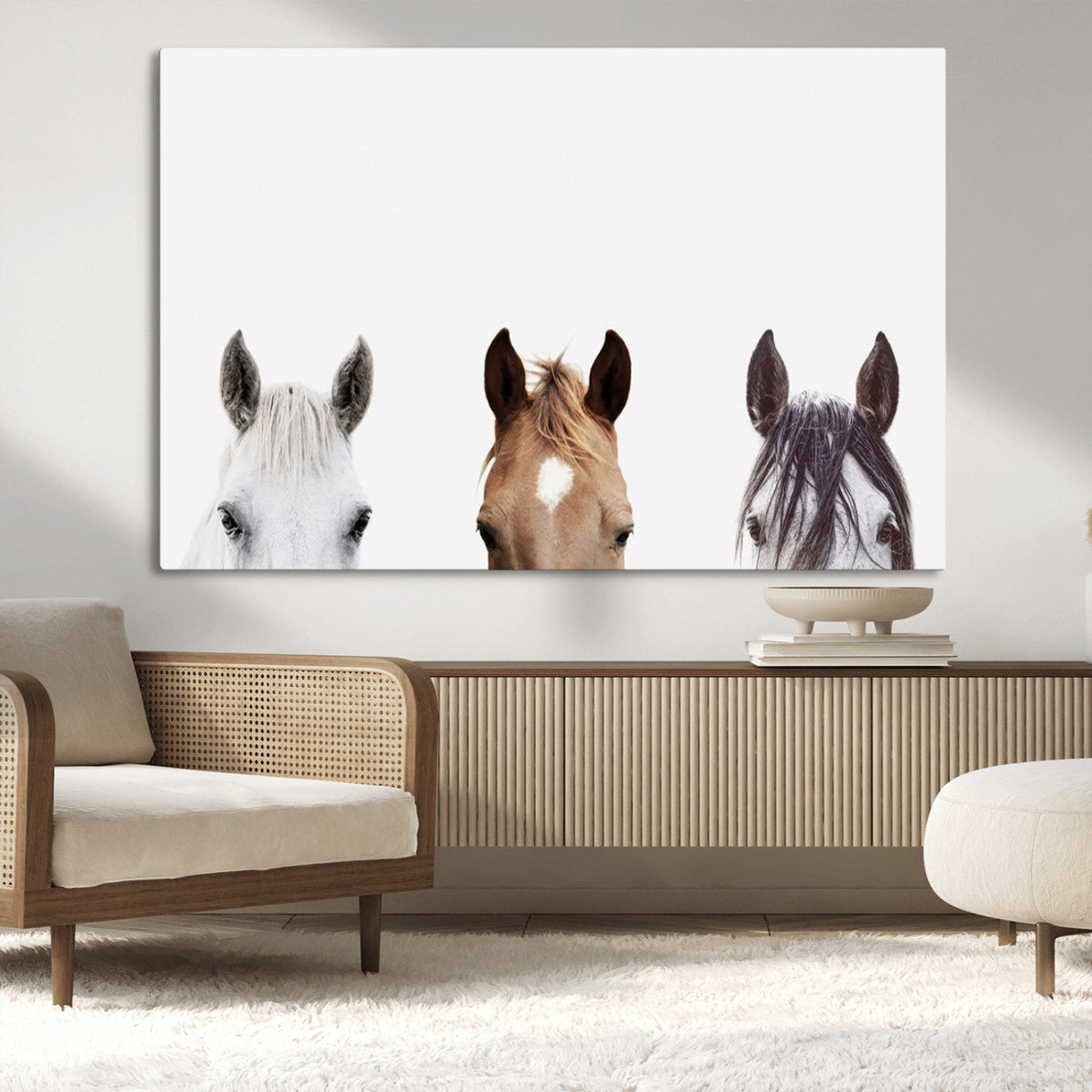Horse Prints Set, Set of 3 Horse Wall Art, Horses Portraits,