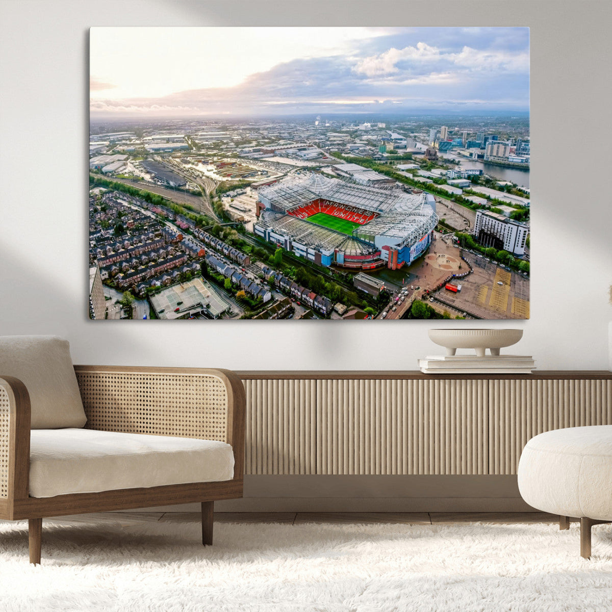 Old Trafford Manchester United Stadium Wall Art Canvas Print