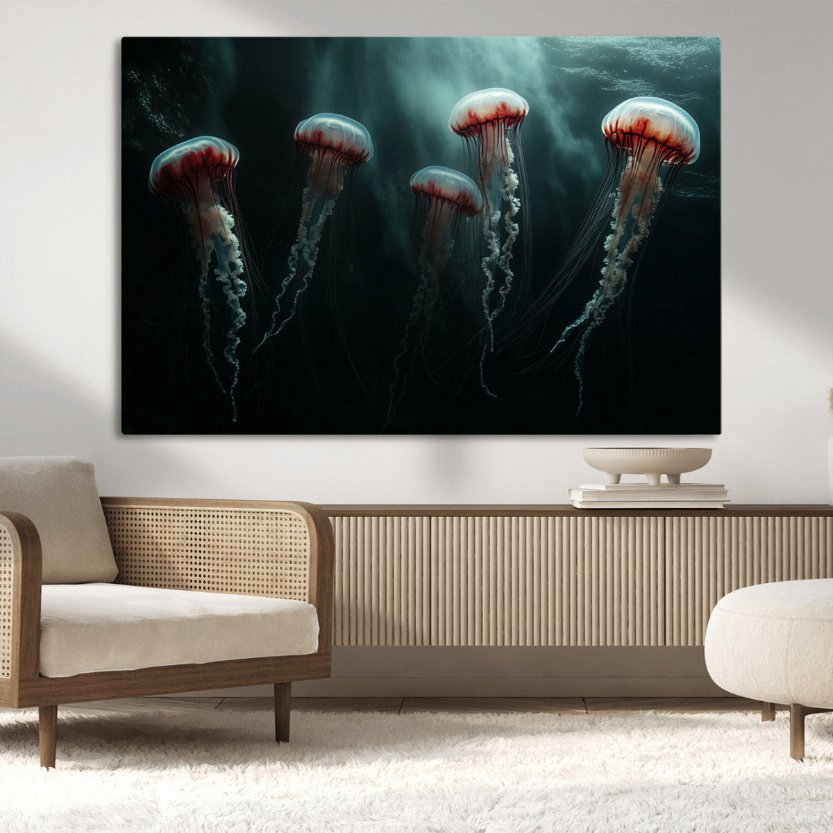 Abstract Jellyfish Wall Art Canvas Print