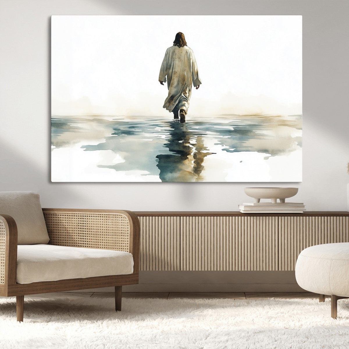 Abstract Jesus Wall Art Canvas Print, Christian Wall Art,