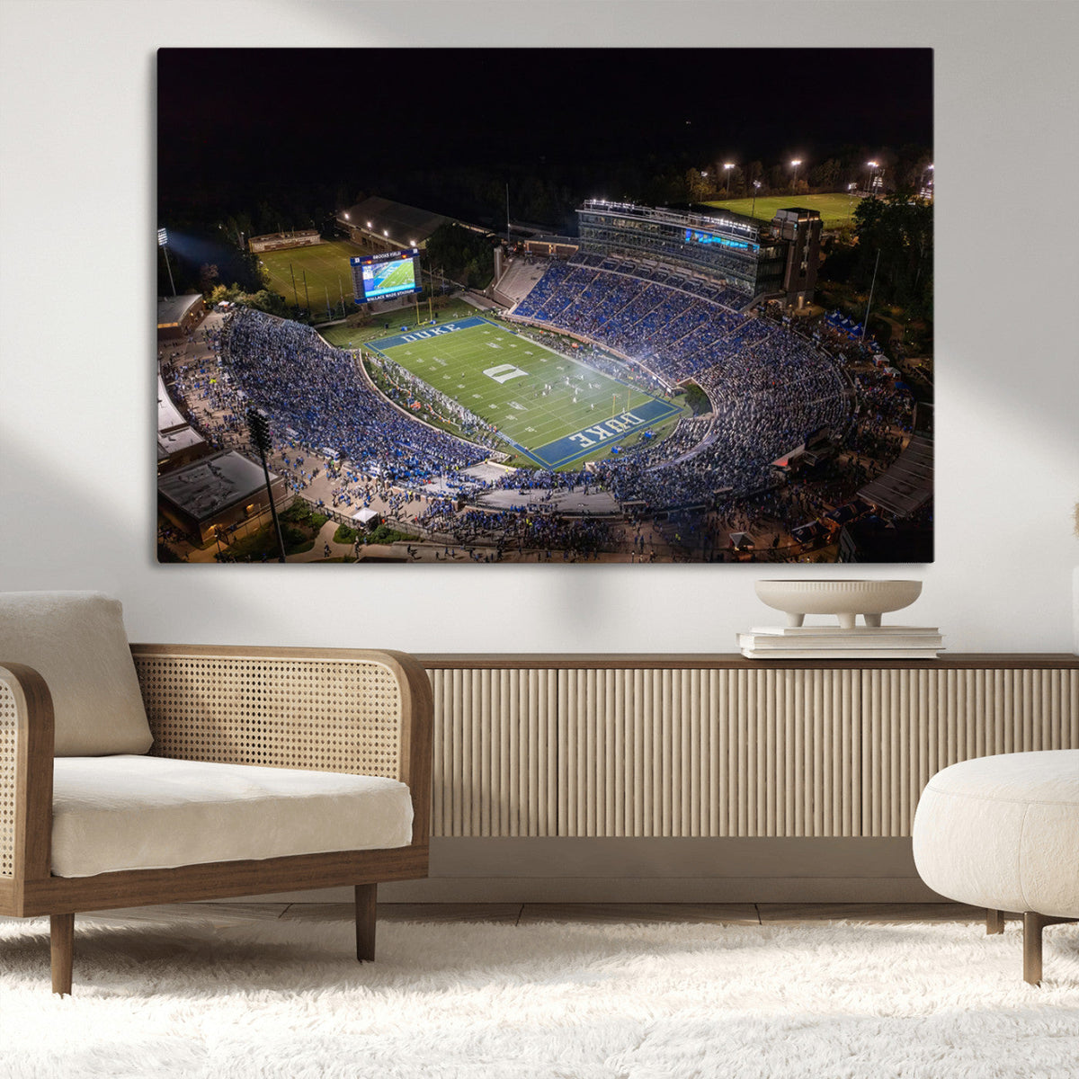 Duke University Blue Devils Football Print Canvas - Durham