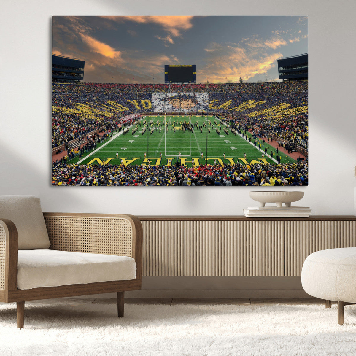 University of Michigan Wolverines Print Canvas, Football