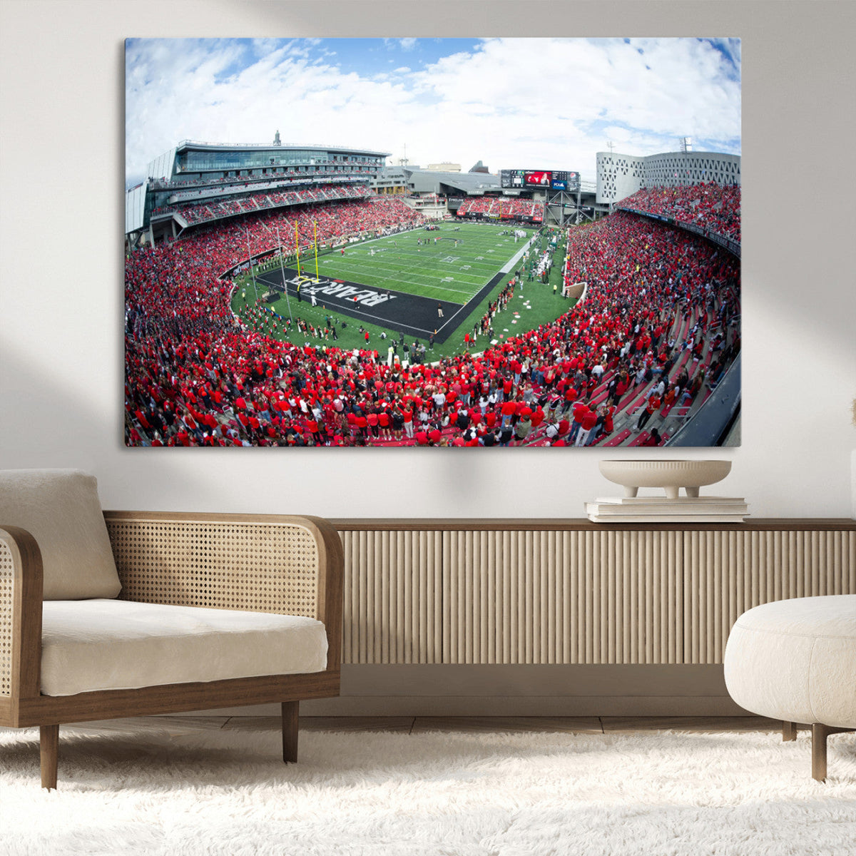 Cincinnati Bearcats Football Team Print - Nippert Stadium Wall Art Canvas Print