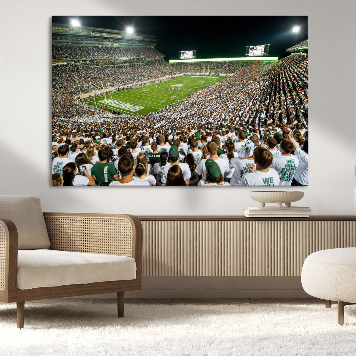 Michigan State Spartans Football Canvas Print - East Lansing