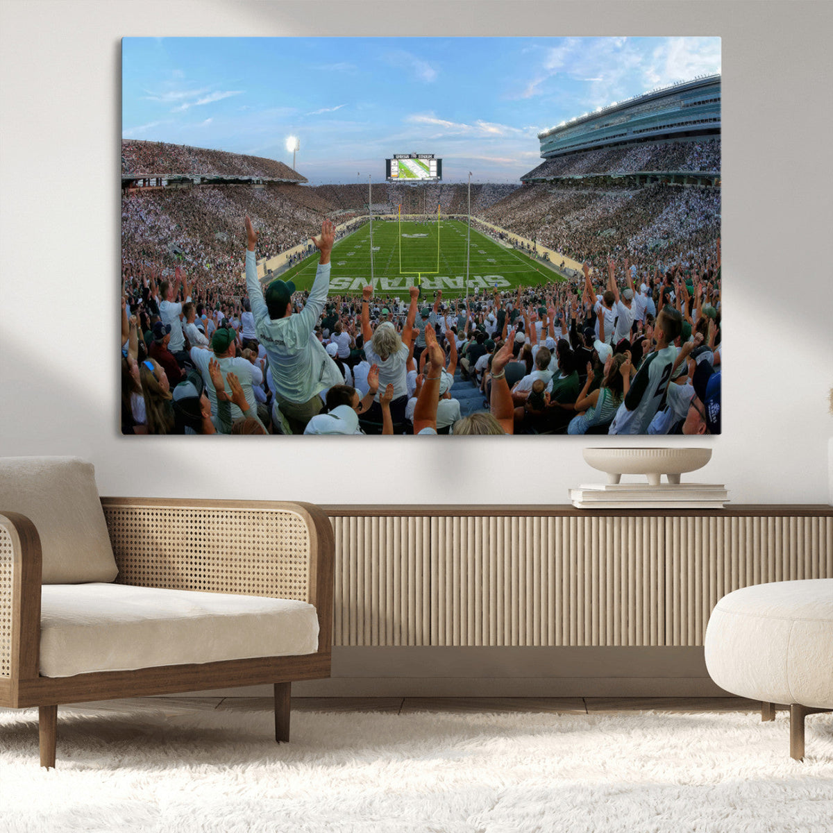 Michigan State Spartans Football Team Art Print - East